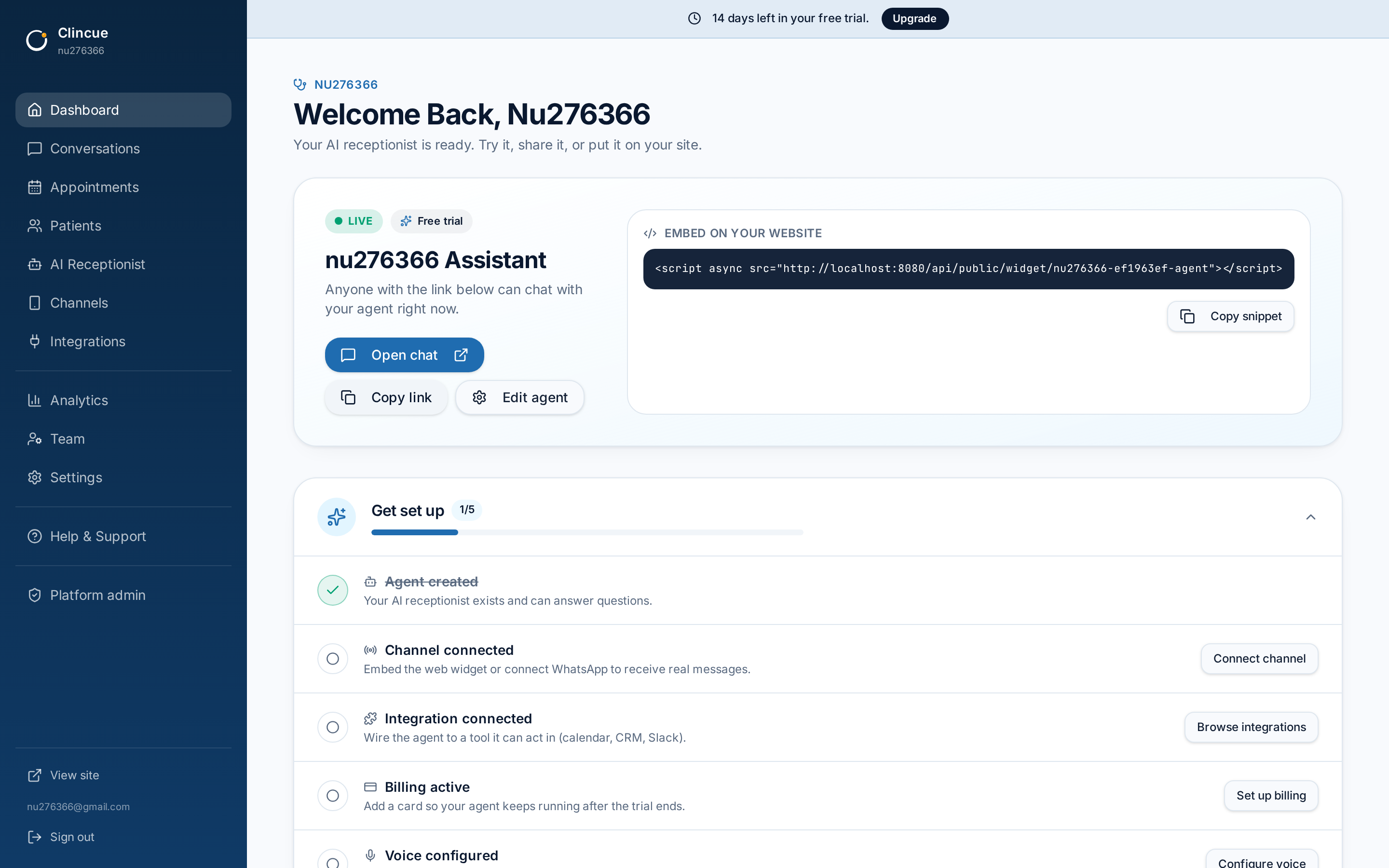 Clincue Dashboard